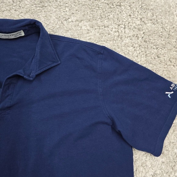 Holderness Bourne Polo Shirt Mens Large Blue‎ Tailored Fit Short Sleeve Pullover - Picture 3 of 10